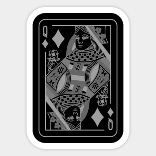 Queen of Diamonds Grayscale Sticker